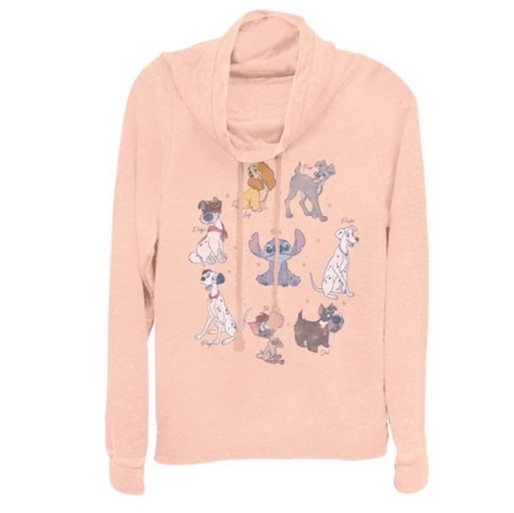 Disney Dogs Cowl Neck Women's Sweatshirt Top